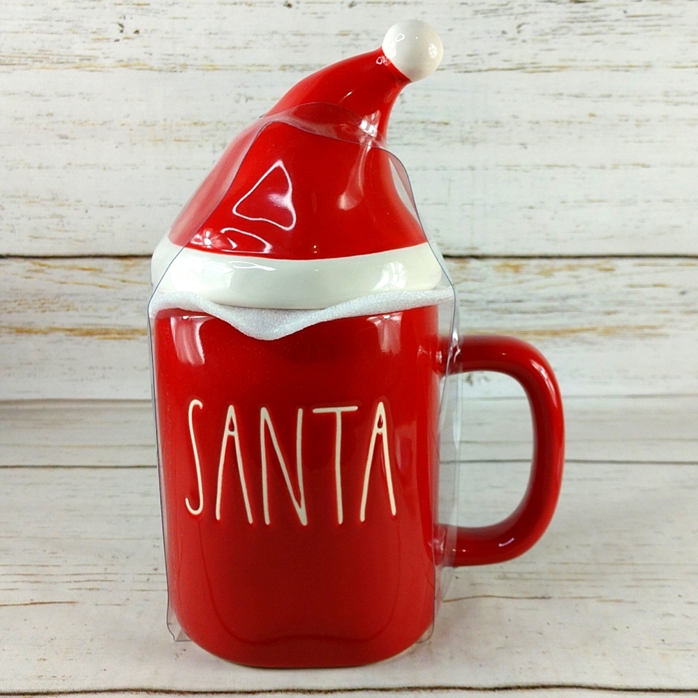 Rae Dunn Christmas Holiday Santa Coffee Mug with Lid